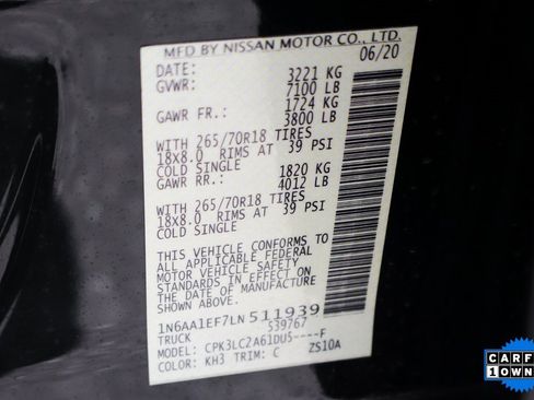 Used 2020 Nissan Titan SV w/ SV Convenience Package image 50