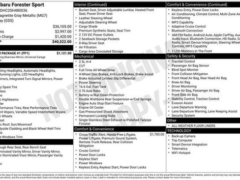 Certified 2025 Subaru Forester Sport w/ Popular Package #1 image 13