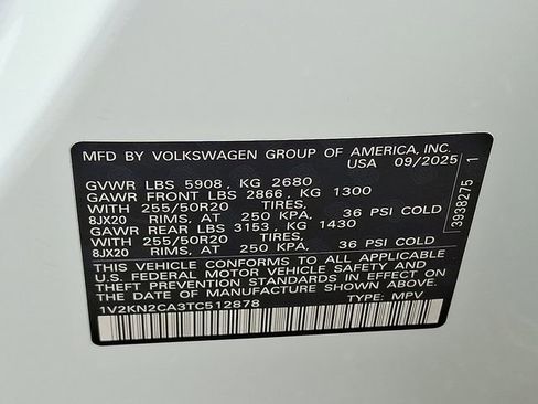 Certified 2026 Volkswagen Atlas SE w/ Panoramic Sunroof Package AWD/4WD image 27