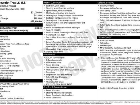 Used 2018 Chevrolet Trax LS w/ LPO, Cargo Package FWD image 4