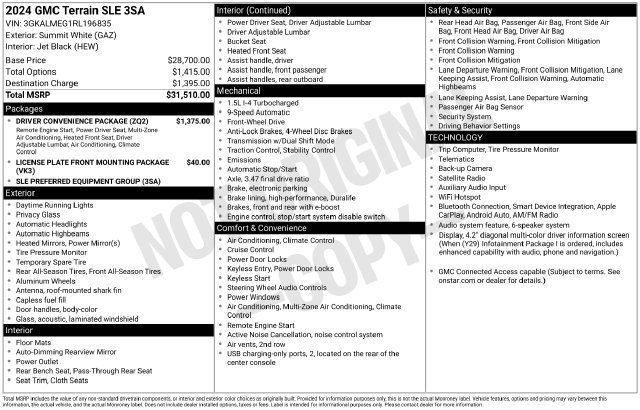 Certified 2024 GMC Terrain SLE w/ Driver Convenience Package FWD image 28
