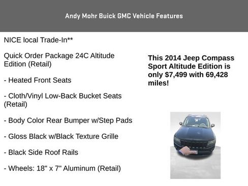 Used 2014 Jeep Compass Sport w/ Power Value Group FWD image 4