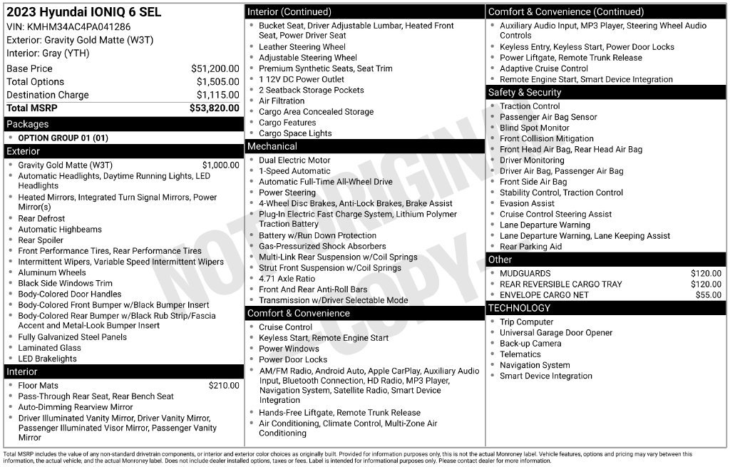 New 2023 Hyundai Ioniq 6 SEL AWD/4WD image 2
