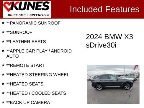 Used 2024 BMW X3 sDrive30i w/ Convenience Package RWD image 2