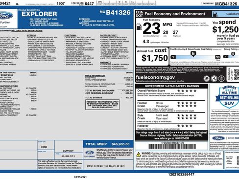 Used 2021 Ford Explorer XLT w/ Equipment Group 202A AWD/4WD image 3