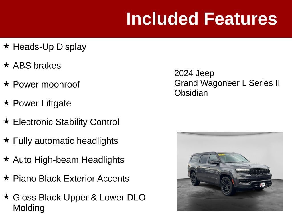 Used 2024 Jeep Grand Wagoneer L Series II w/ Quick Order Packagew 28T AWD/4WD image 4