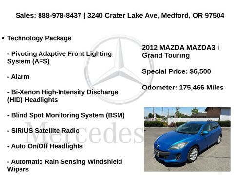 Used 2012 MAZDA MAZDA3 i Grand Touring w/ Tech Pkg FWD image 6