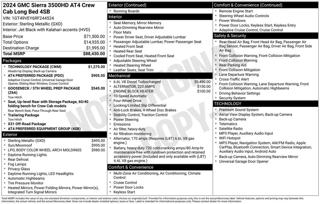 Used 2024 GMC Sierra 3500 AT4 w/ Technology Package AWD/4WD image 5