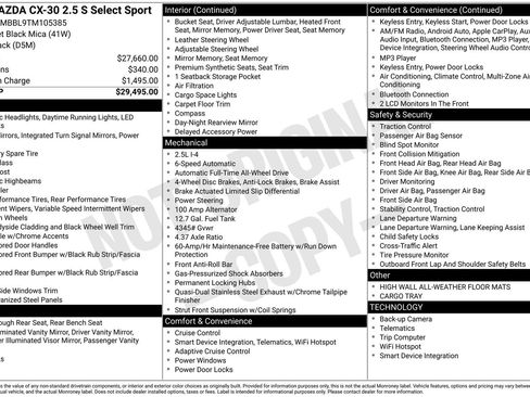 Used 2026 MAZDA CX-30 AWD 2.5 S w/ Select Sport Pkg image 34