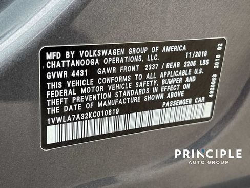 Used 2019 Volkswagen Passat 2.0T Wolfsburg w/ Wheels & Sunroof Package FWD image 35