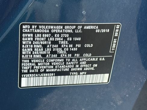 Used 2018 Volkswagen Atlas SE AWD/4WD image 25