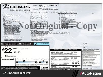 Used 2021 Lexus RX 350 F Sport w/ Cold Area Package (CT)