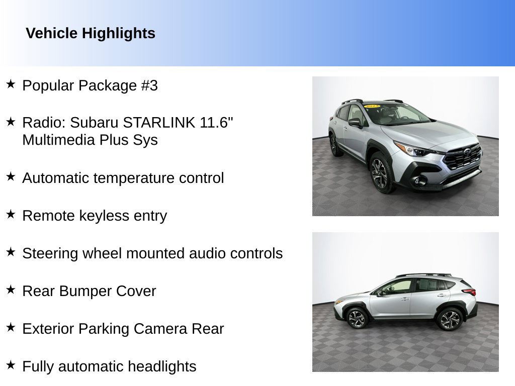Used 2024 Subaru Crosstrek 2.0i Premium w/ Popular Package #3 AWD/4WD image 2