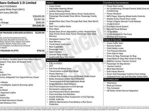 Used 2016 Subaru Outback 2.5i Limited image 16