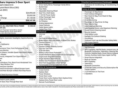 Certified 2024 Subaru Impreza 2.0i Sport AWD/4WD image 35