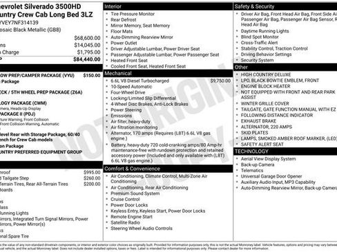 Used 2022 Chevrolet Silverado 3500 High Country w/ Snow Plow Prep/Camper Package AWD/4WD image 2
