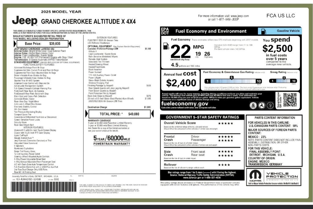 Used 2025 Jeep Grand Cherokee Altitude AWD/4WD image 33