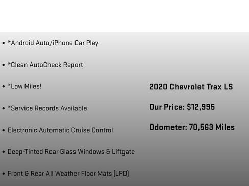 Used 2020 Chevrolet Trax LS w/ Tint and Cruise Package FWD image 12