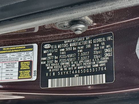 Used 2013 Kia Sorento LX w/ Convenience Pkg FWD image 12