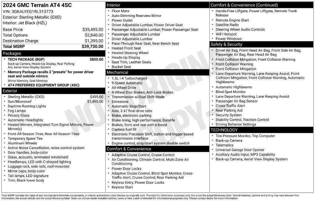 Used 2024 GMC Terrain AT4 w/ Tech Package AWD/4WD image 22