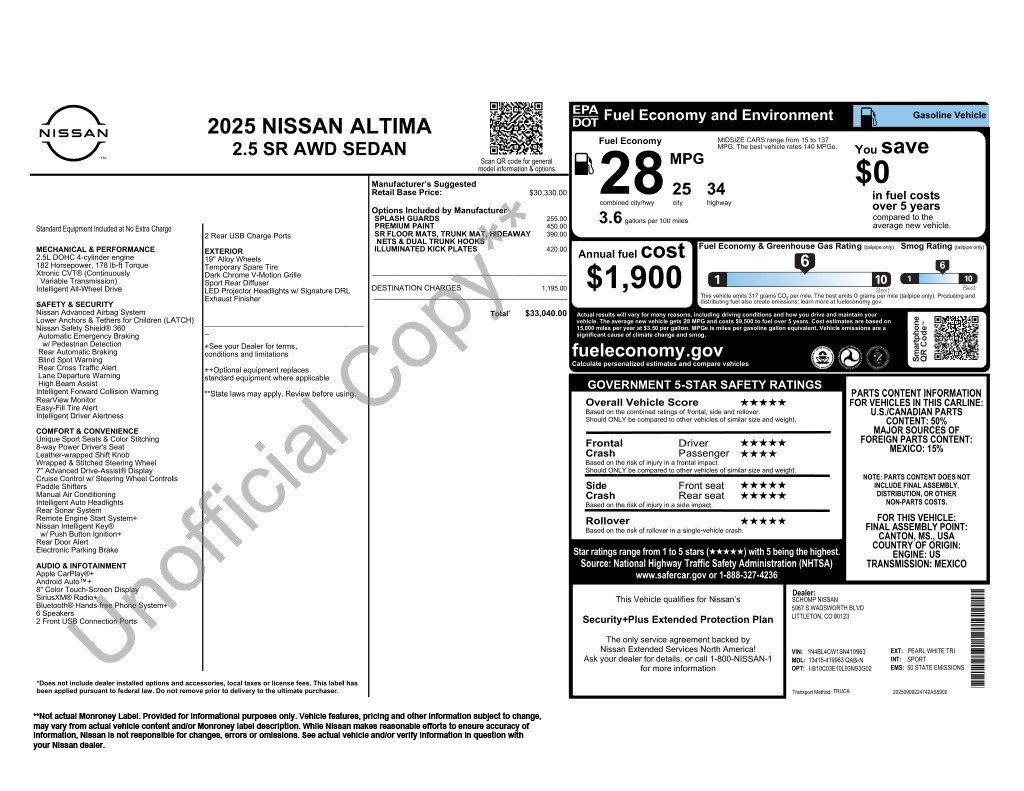 Certified 2025 Nissan Altima 2.5 SR AWD/4WD image 11