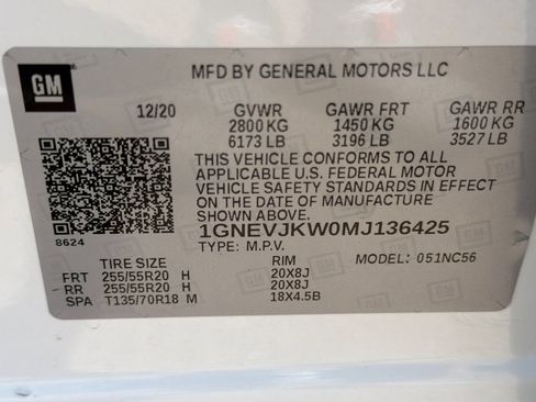 Used 2021 Chevrolet Traverse RS w/ LPO, Floor Liner Package AWD/4WD image 31