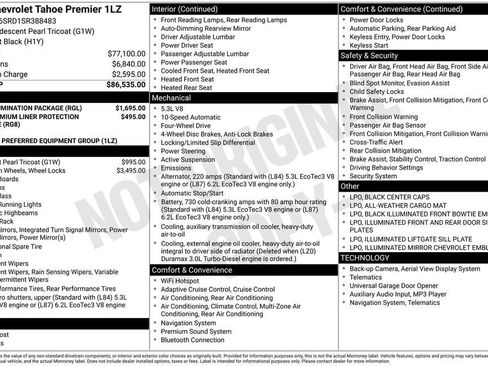 New 2025 Chevrolet Tahoe Premier w/ LPO, Illumination Package image 11