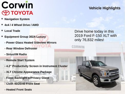 Used 2019 Ford F150 XLT w/ Equipment Group 302A Luxury image 7