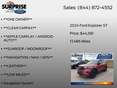 Used 2024 Ford Explorer ST w/ Equipment Group 401A AWD/4WD image 18
