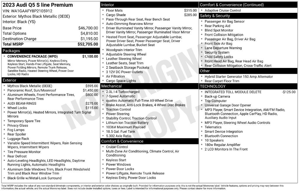 Certified 2023 Audi Q5 2.0T Premium w/ Convenience Package AWD/4WD image 46