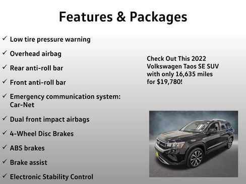 Used 2022 Volkswagen Taos SE FWD image 12