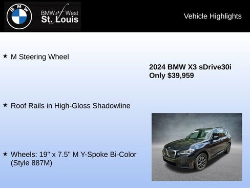 Used 2024 BMW X3 sDrive30i w/ M Sport Package image 24