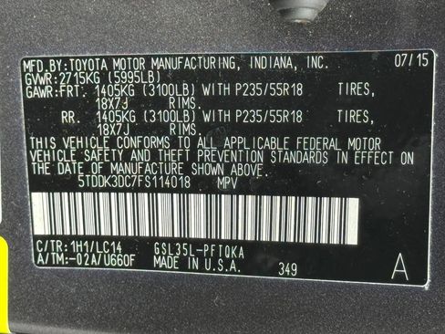 Used 2015 Toyota Sienna XLE w/ XLE Navigation Package AWD/4WD image 46