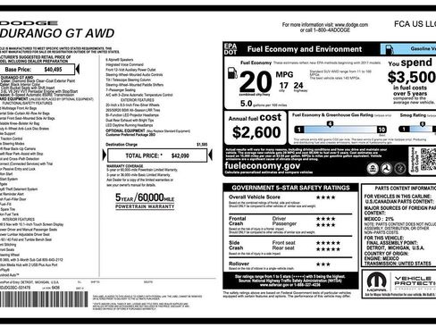 Used 2025 Dodge Durango GT AWD/4WD image 2