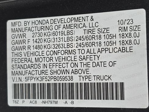 Certified 2023 Honda Ridgeline RTL image 35