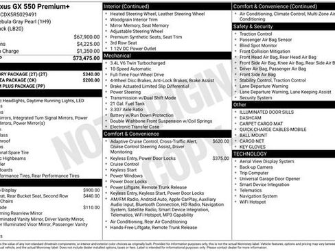 Used 2024 Lexus GX 550 w/ Accessory Package (2T) AWD/4WD image 37