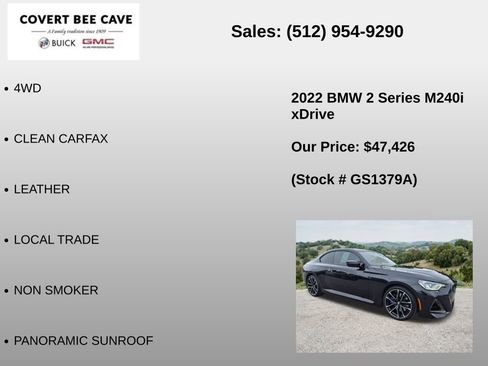 Used 2022 BMW M240i xDrive Coupe w/ Premium Package AWD/4WD image 6