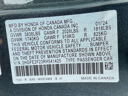 Certified 2024 Honda Civic LX image 23