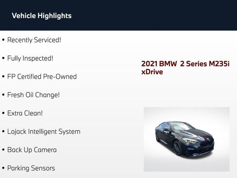 Used 2021 BMW M235i xDrive Gran Coupe w/ Shadowloine Package AWD/4WD image 2