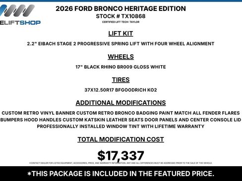 Used 2026 Ford Bronco Heritage Edition AWD/4WD image 1