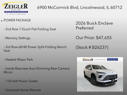 New 2026 Buick Enclave Preferred w/ Power Package AWD/4WD image 6