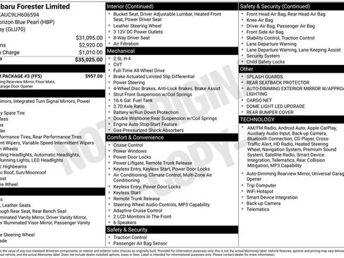 Used 2020 Subaru Forester Limited w/ Popular Package #3 image 15