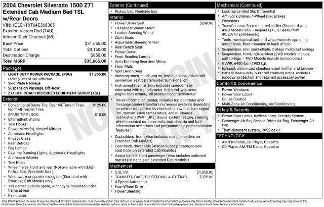 Used 2004 Chevrolet Silverado 1500 4x4 Extended Cab w/ Light Duty Power Package image 14