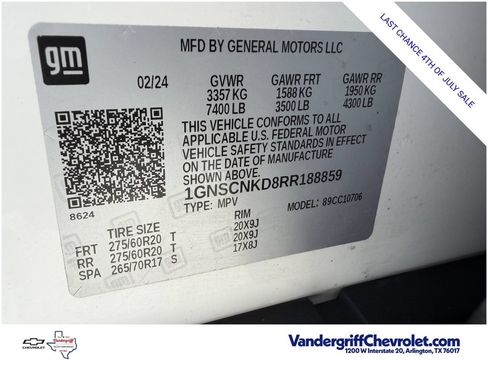 Used 2024 Chevrolet Tahoe LT w/ Luxury Package RWD image 34