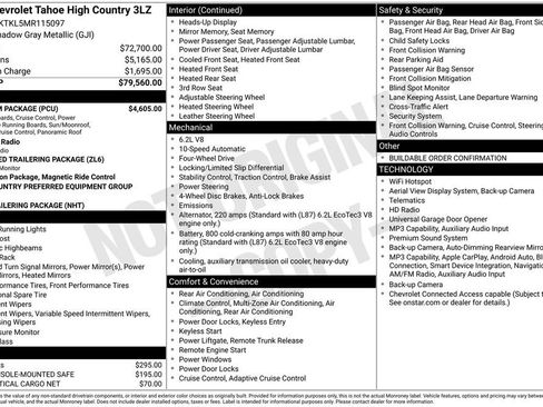 Used 2021 Chevrolet Tahoe High Country w/ Premium Package AWD/4WD image 4