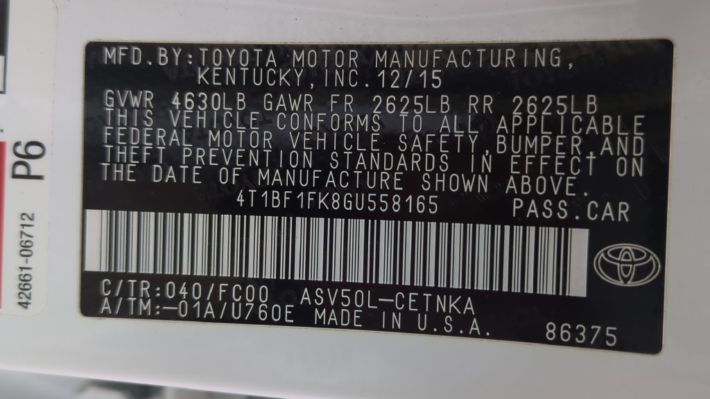 Used 2016 Toyota Camry LE FWD image 22