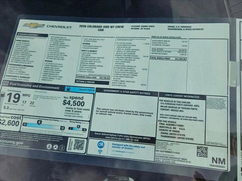 New 2026 Chevrolet Colorado W/T w/ WT Custom Package image 20