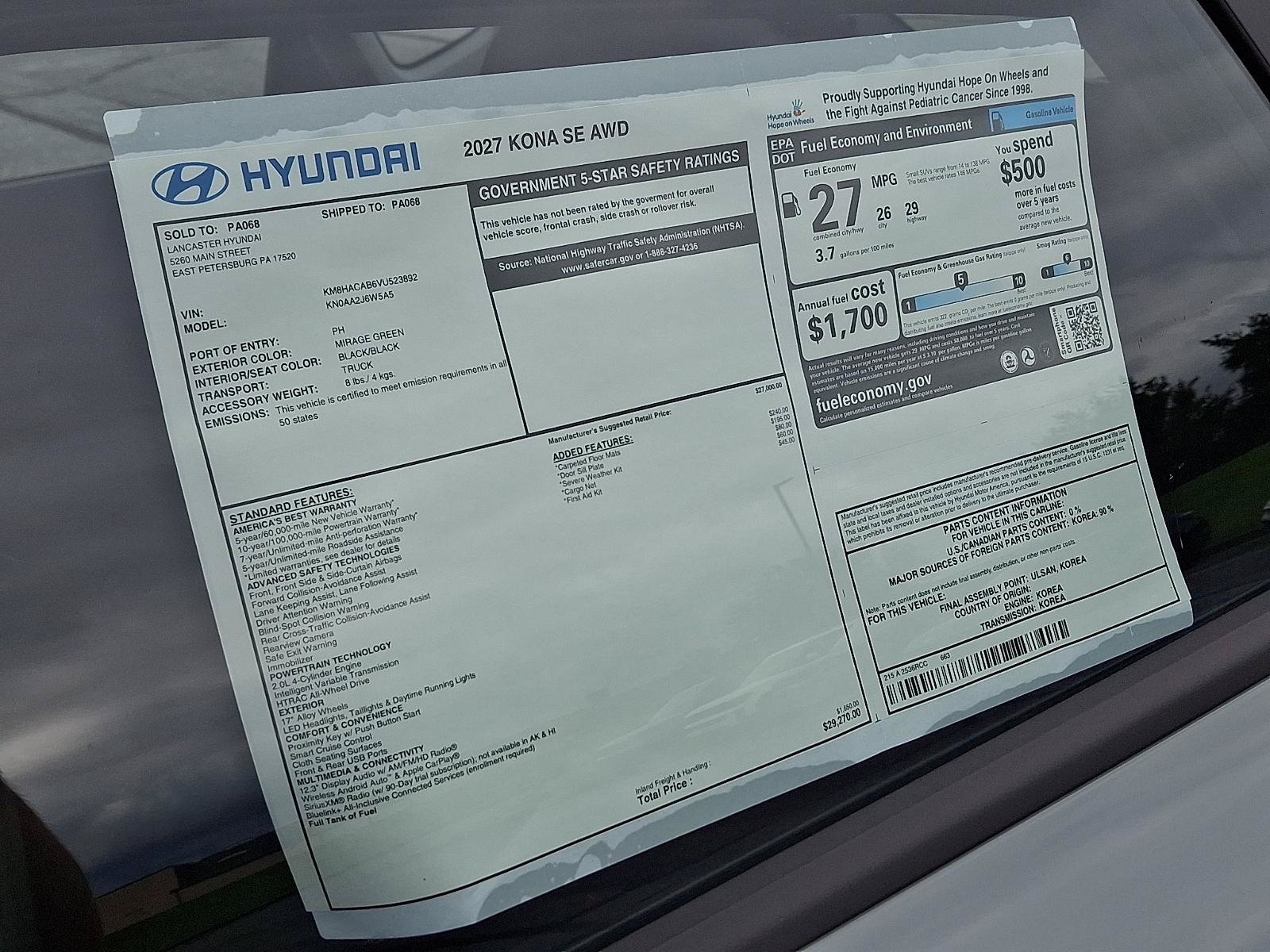 New 2027 Hyundai Kona SE AWD/4WD image 17