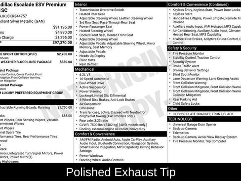 Used 2019 Cadillac Escalade ESV Premium Luxury w/ Escalade Sport Edition AWD/4WD image 7