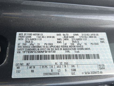 Certified 2022 Ford F150 Platinum w/ Equipment Group 701A High RWD image 34